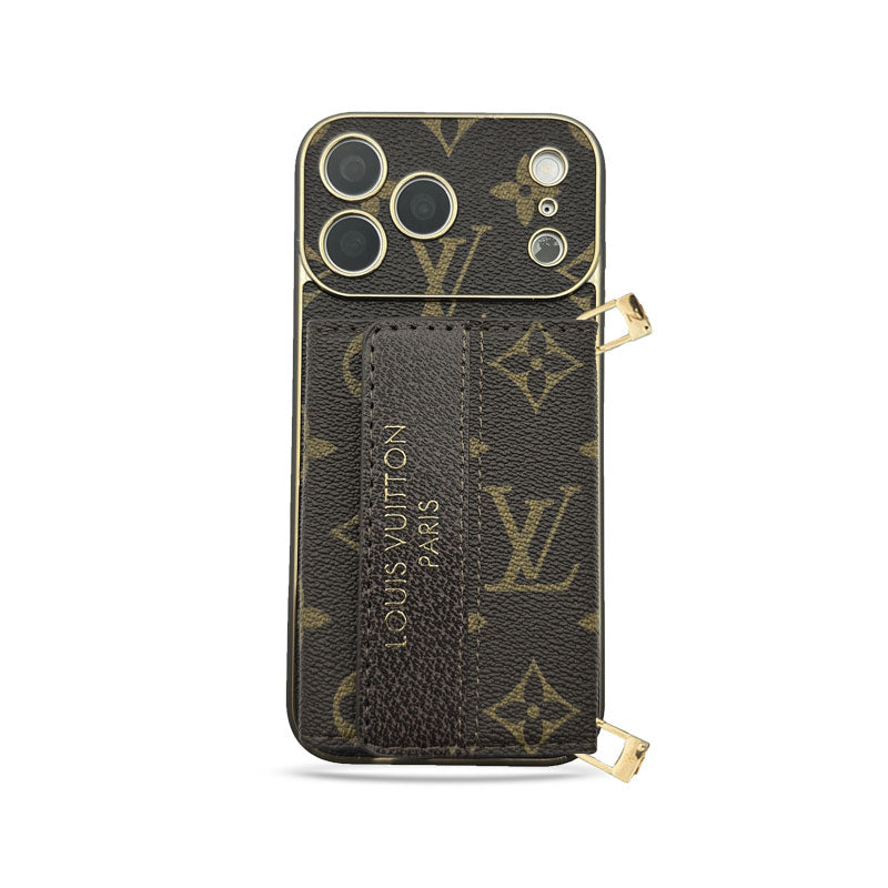 Luxury Lv Leather Phone Case with Wallet for iPhone 13-18 Pro & Pro Max