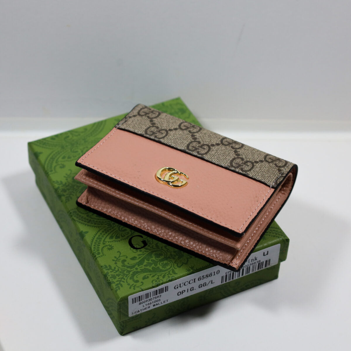 Luxury Leather Wallet Pink Canvas