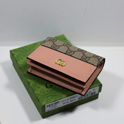 Luxury Leather Wallet Pink Canvas