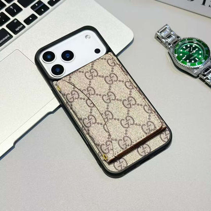 Luxury Card Holder Wallet LV Style Phone Case for iPhone 12-18 Pro & Pro Max
