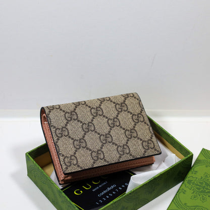 Luxury Leather Wallet Pink Canvas