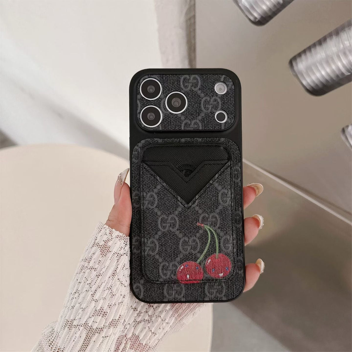 GG Style Phone case Magnet Card Holder for iPhone 13-18