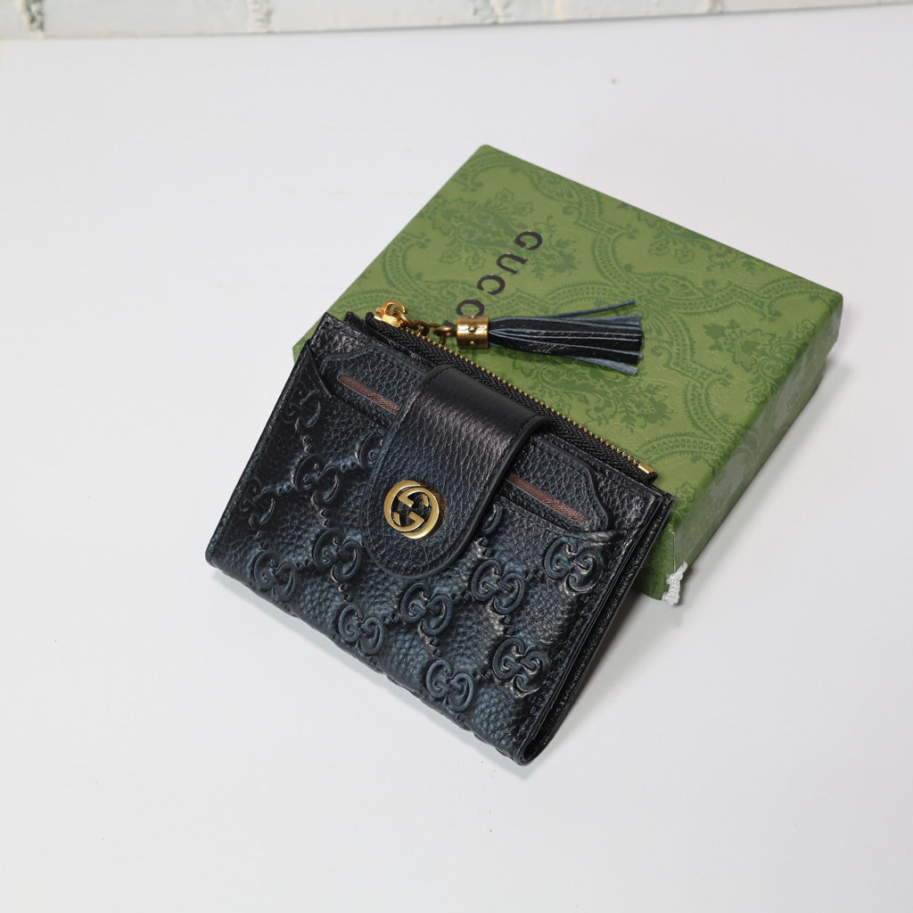 Mens Wallet Black Genuine Leather