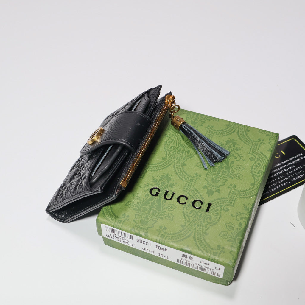 Mens Wallet Black Genuine Leather