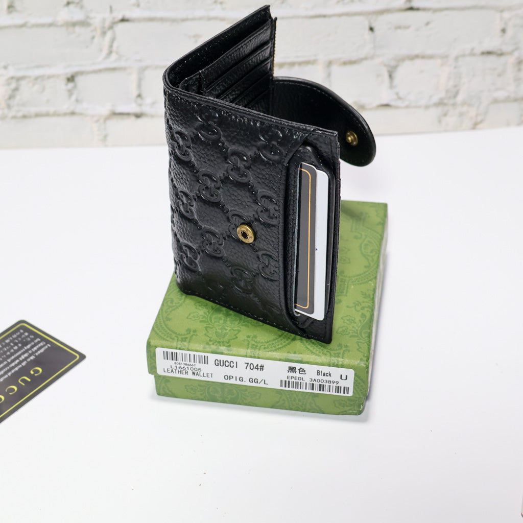 Mens Wallet Black Genuine Leather