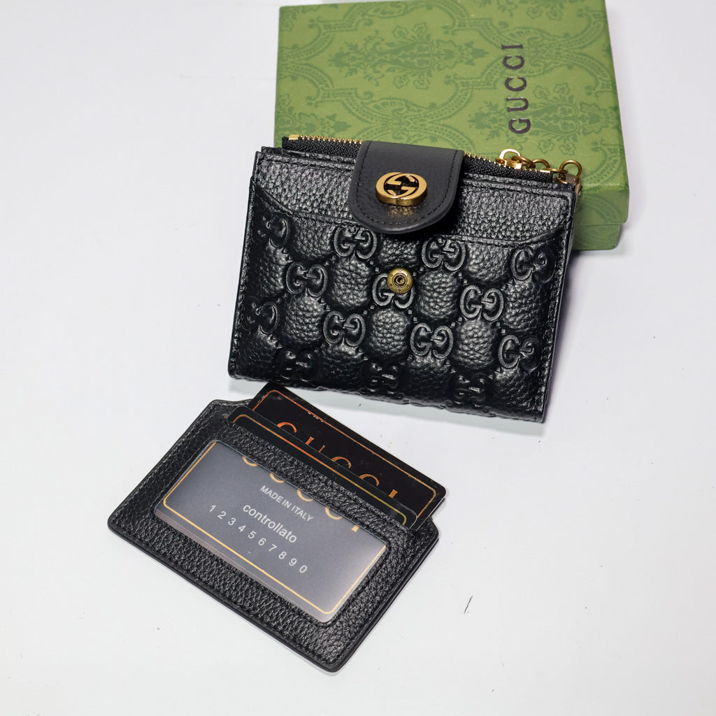 Mens Wallet Black Genuine Leather
