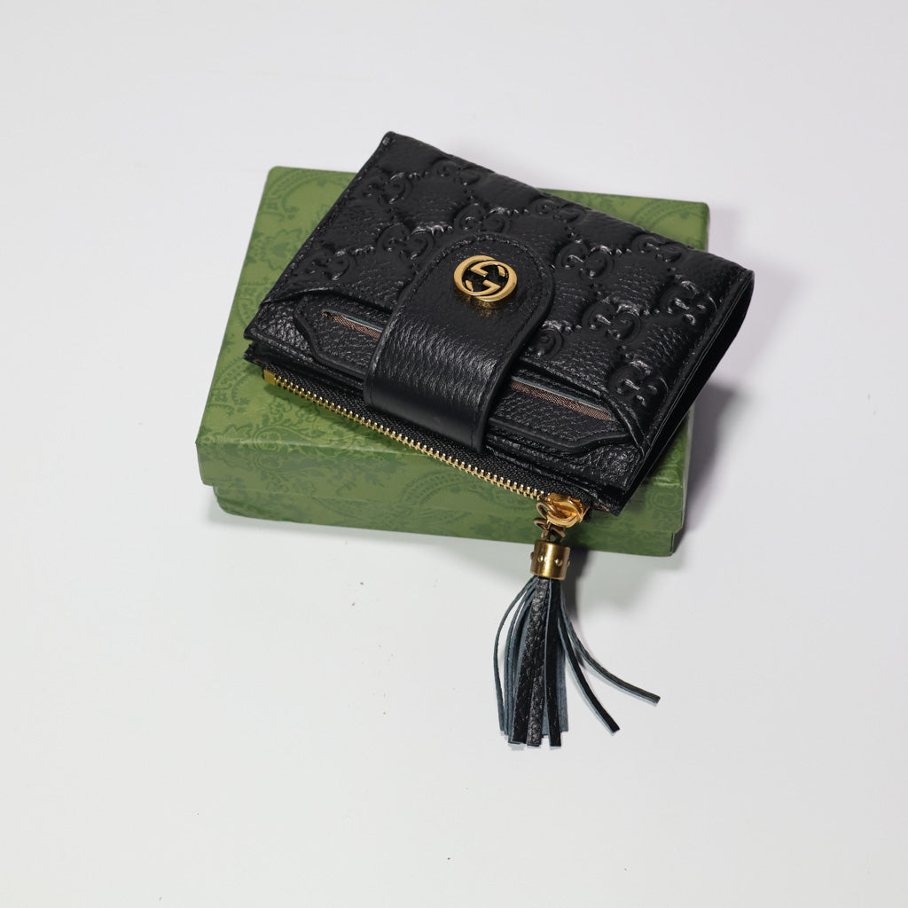 Mens Wallet Black Genuine Leather