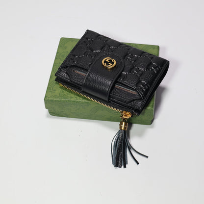 Mens Wallet Black Genuine Leather