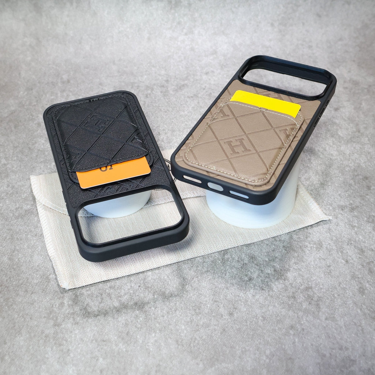 HRM Quilted Leather Wallet Case with Card Pocket