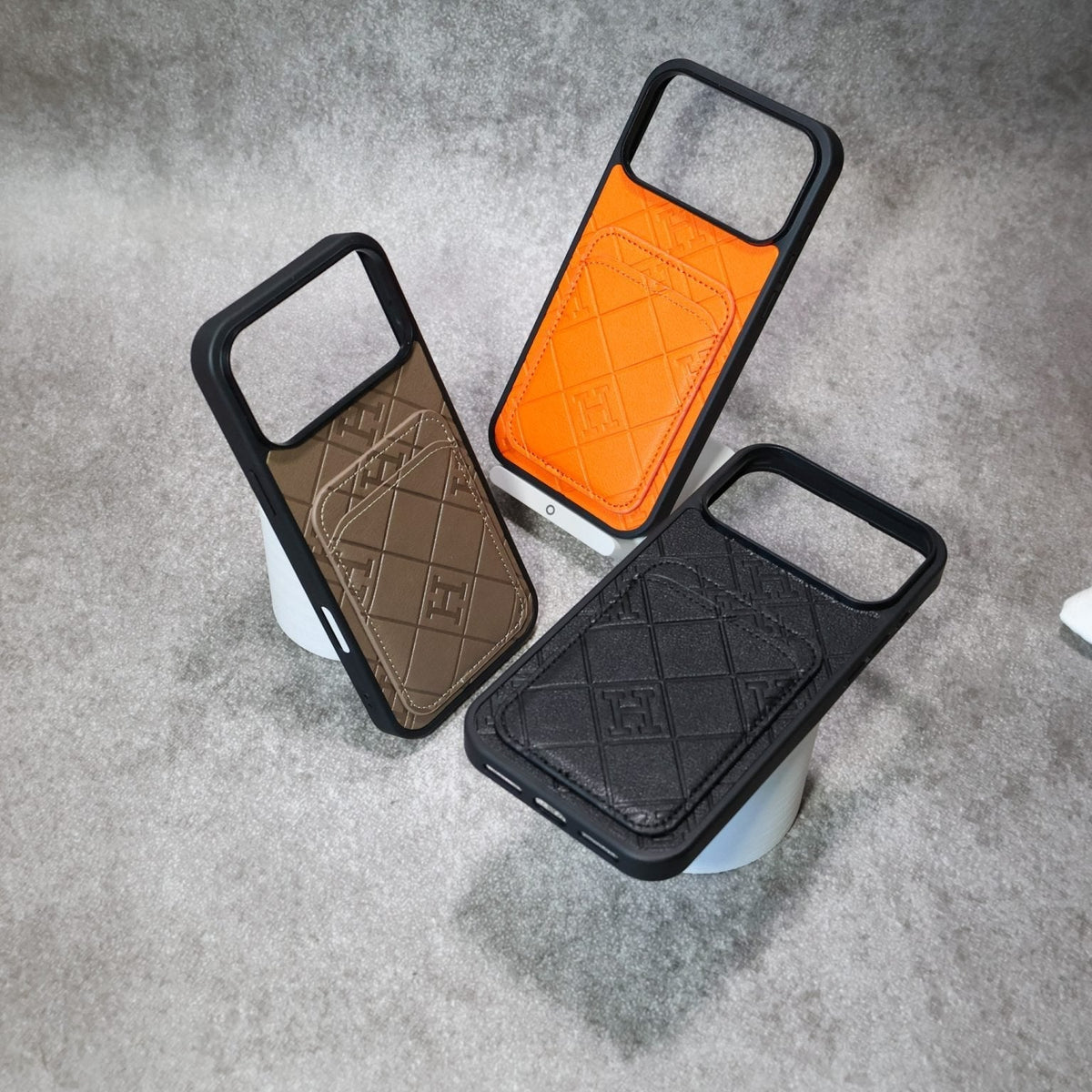 HRM Quilted Leather Wallet Case with Card Pocket