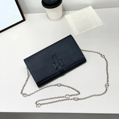 Luxury Hermes Wallet with Chain