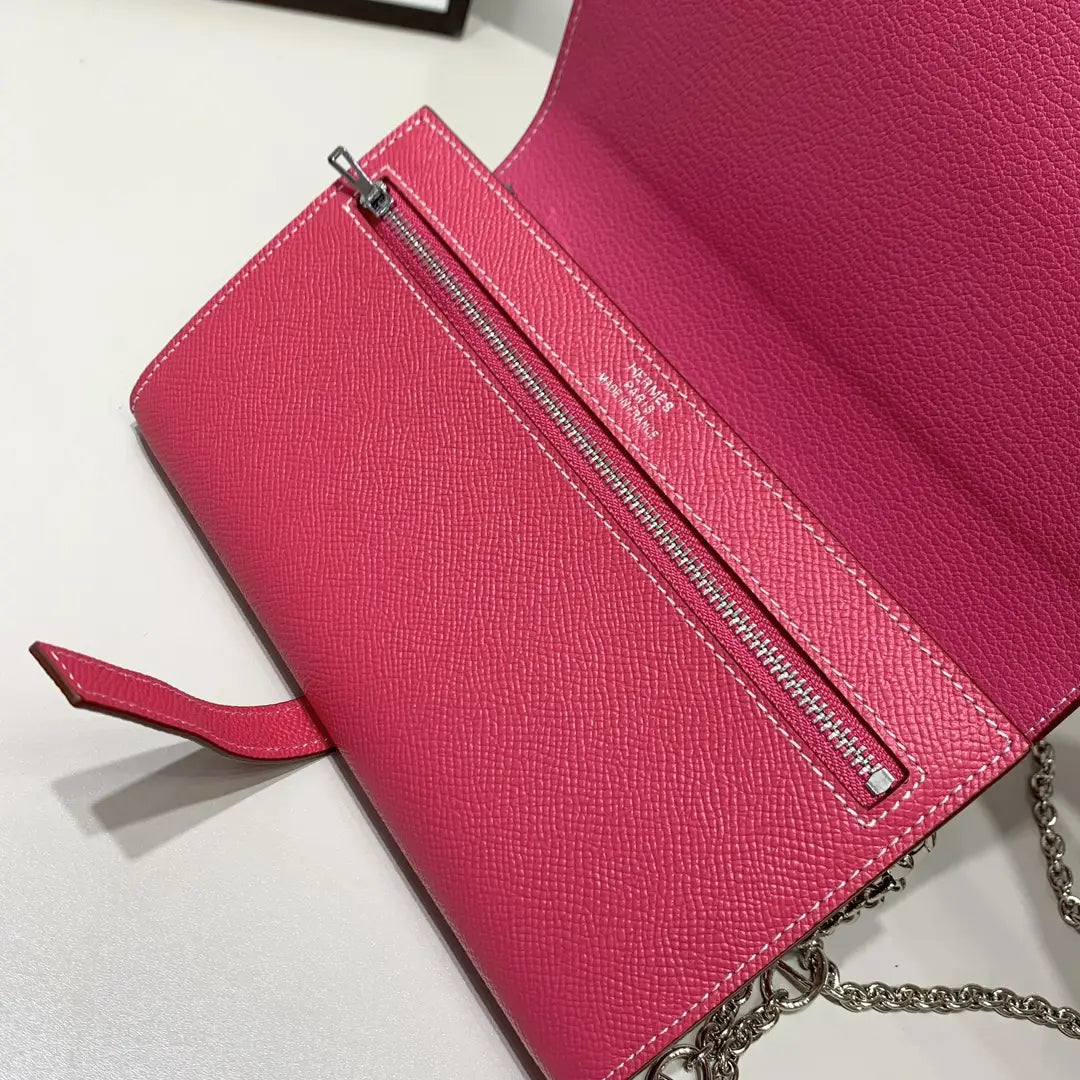 Luxury Hermes Wallet with Chain