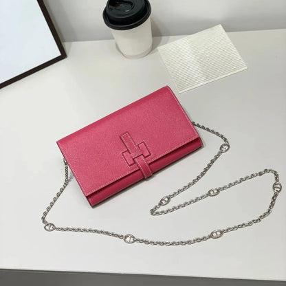 Luxury Hermes Wallet with Chain