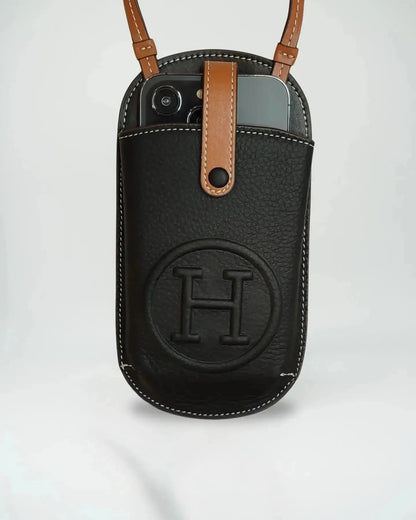 Hermès Orange Pouch iPhone Case Crossbody Strap