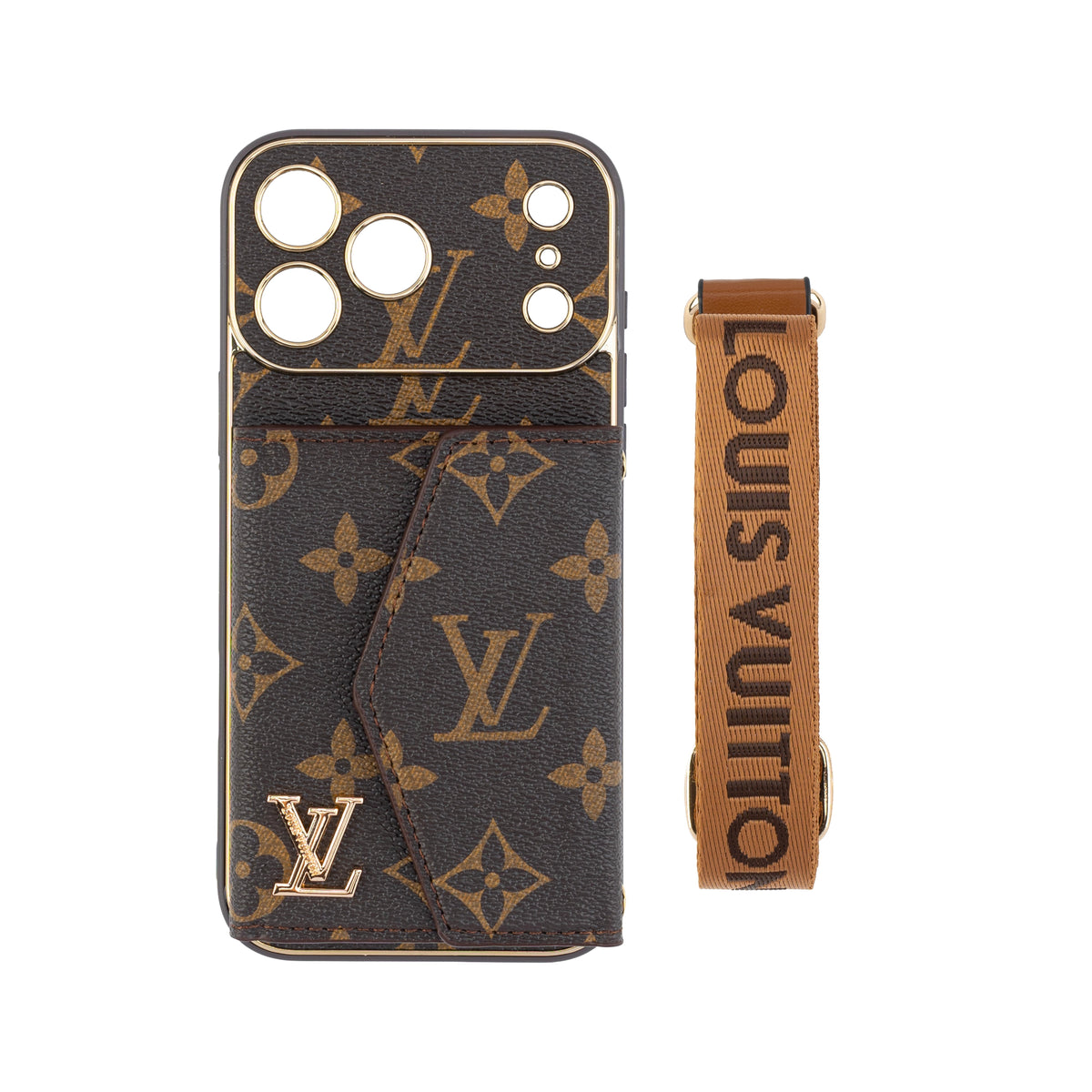 Luxury Monogram Canvas Leather Card Holder iPhone Case