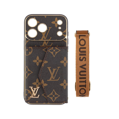 Luxury Monogram Canvas Leather Card Holder iPhone Case
