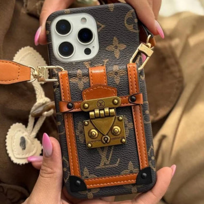 Canvas Leather Wallet Card Holder Crossbody iPhone Case theroxymob