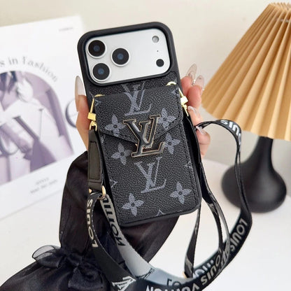 Leather Wallet Card Holder Phone Case For iPhone 12-17 Series