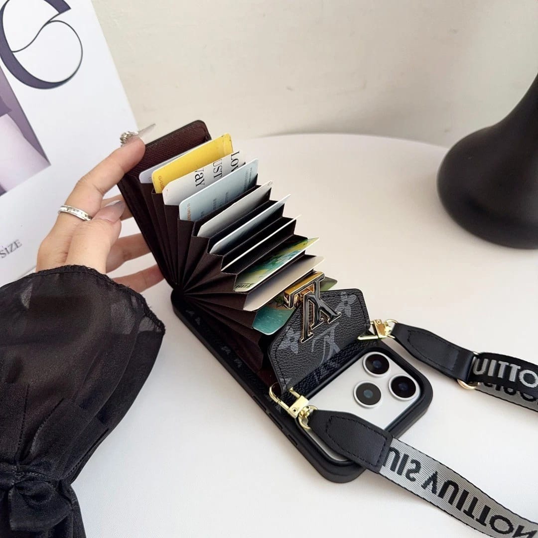 Leather Wallet Card Holder Phone Case For iPhone 12-17 Series