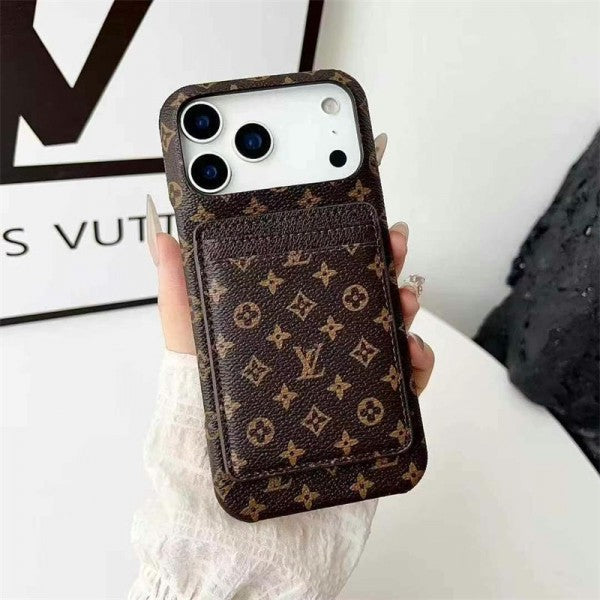 Leather LV Case Detachable Card Holder for iPhone 12-18 Pro & Pro Max