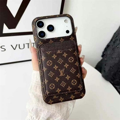 Leather LV Case Detachable Card Holder for iPhone 12-18 Pro & Pro Max