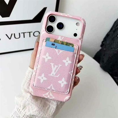 Leather LV Case Detachable Card Holder for iPhone 12-18 Pro & Pro Max