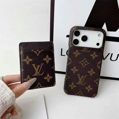 Leather LV Case Detachable Card Holder for iPhone 12-18 Pro & Pro Max