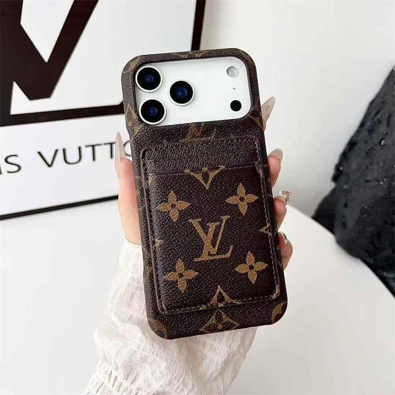 Leather LV Case Detachable Card Holder for iPhone 12-18 Pro & Pro Max