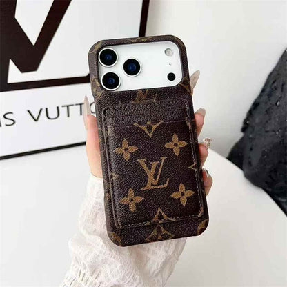 Leather LV Case Detachable Card Holder for iPhone 12-18 Pro & Pro Max