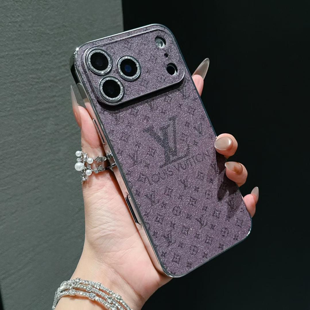Luxury LV Shiny Phone Case for iPhone 13-18 Pro & Pro Max