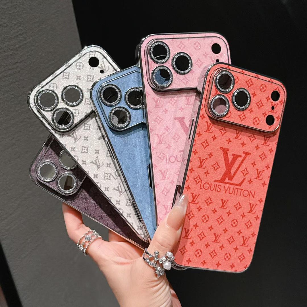 Luxury LV Shiny Phone Case for iPhone 13-18 Pro & Pro Max