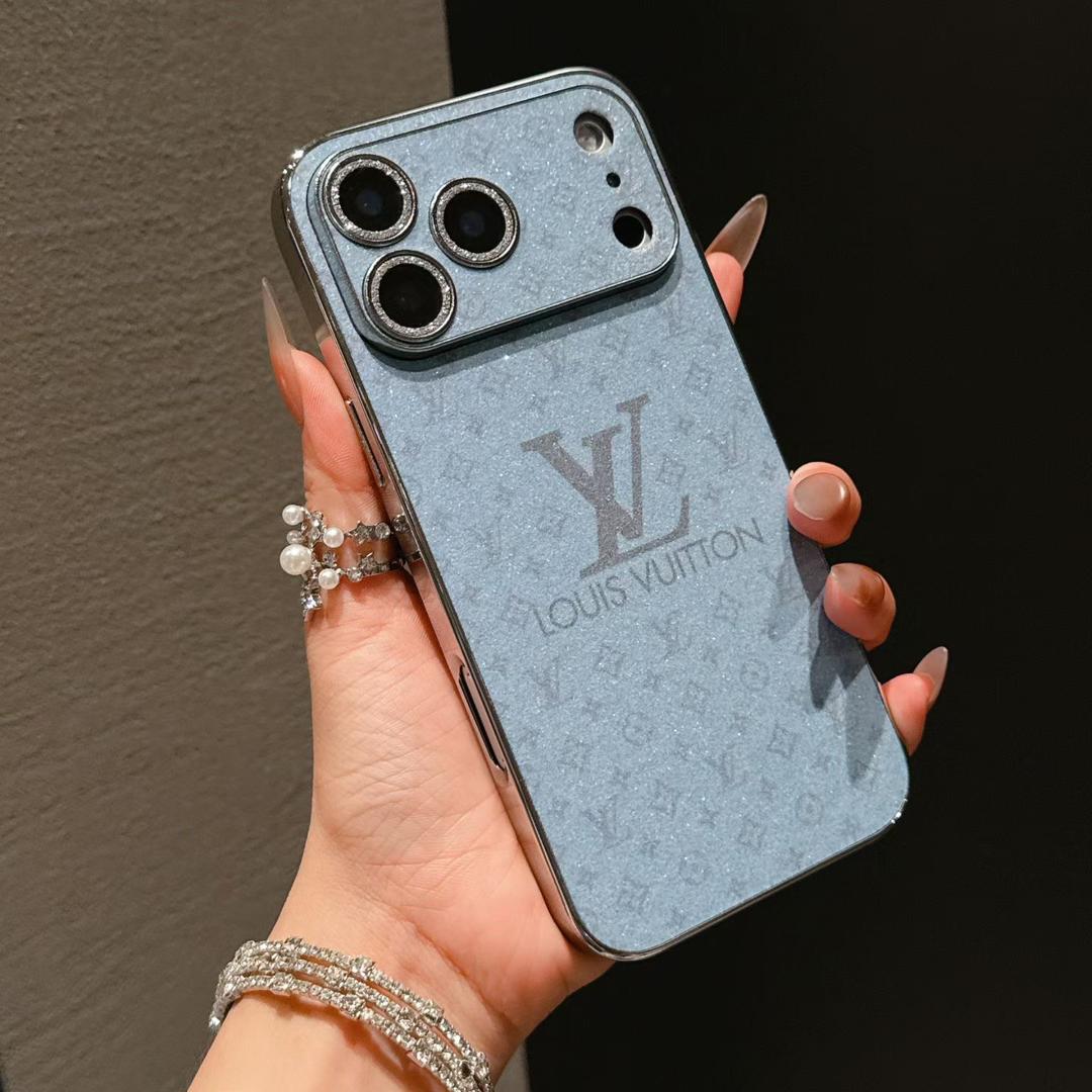 Luxury LV Shiny Phone Case for iPhone 13-18 Pro & Pro Max