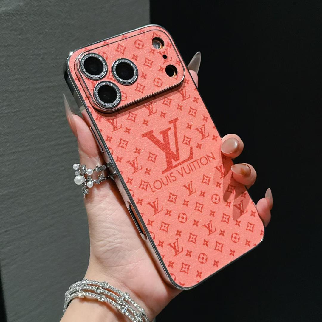 Luxury LV Shiny Phone Case for iPhone 13-18 Pro & Pro Max