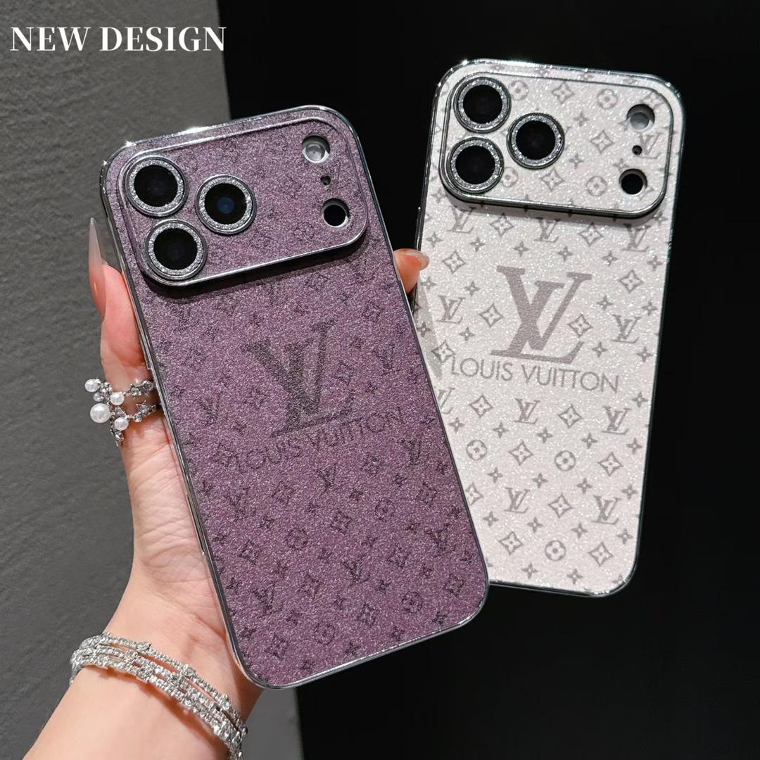 Luxury LV Shiny Phone Case for iPhone 13-18 Pro & Pro Max