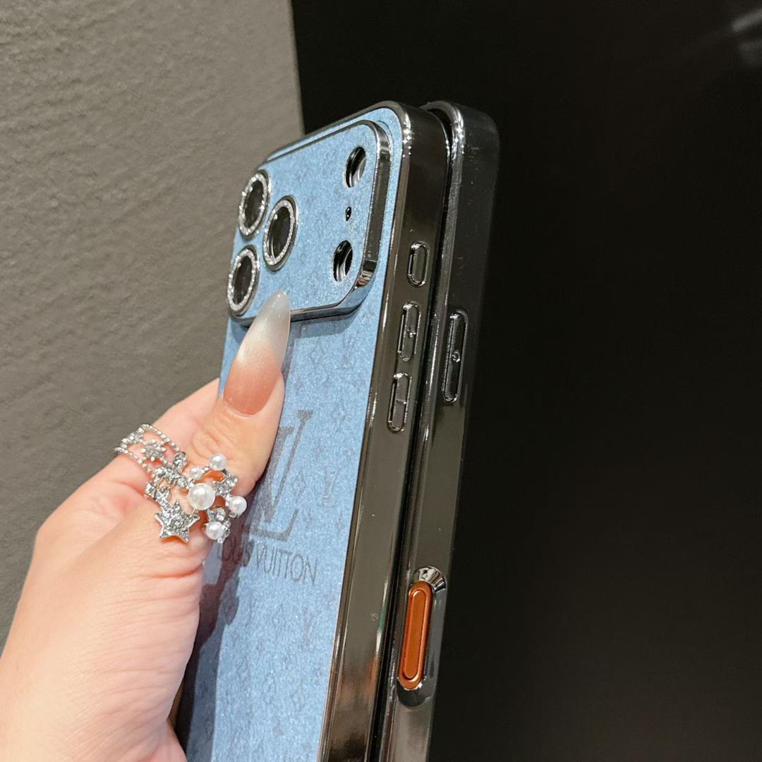 Luxury LV Shiny Phone Case for iPhone 13-18 Pro & Pro Max