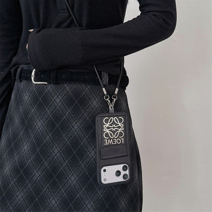 Premium iPhone LE Case with Black Shoulder Strap For Iphone 12-17