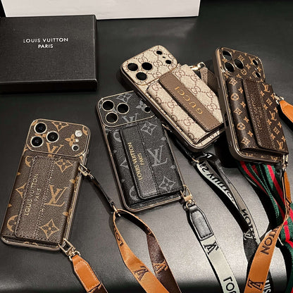 Refined Gucci iPhone Case With Wallet And Crossbody Strap For iPhone 12-17