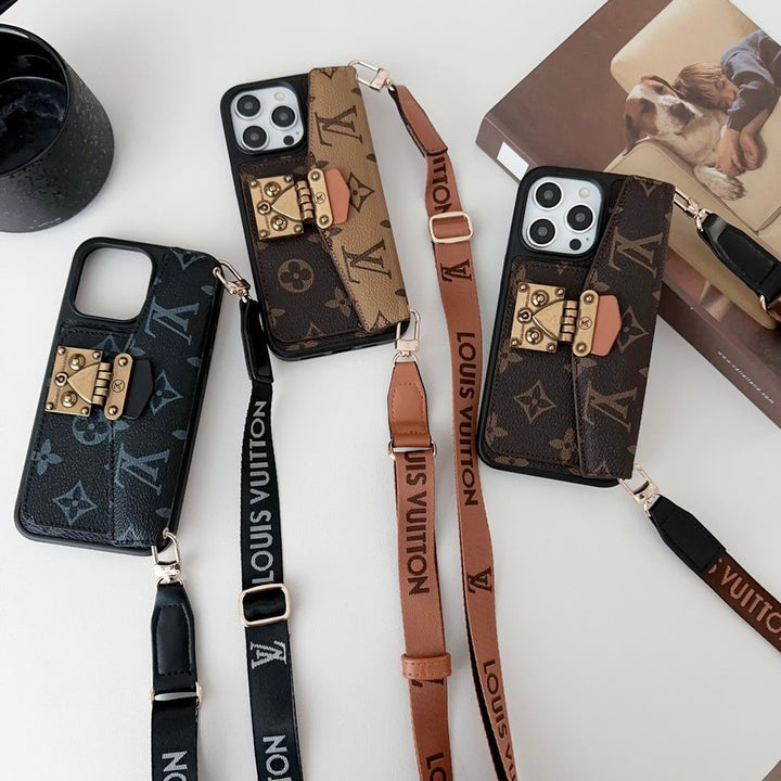 LUXURY LOCK CARD BAG CROSSBODY CHAIN IPHONE CASE Roxy New 2
