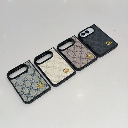 Luxury GG Supreme Monogram Canvas Case for iPhone Duo