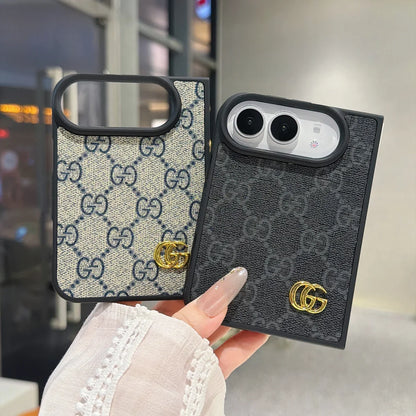Luxury GG Supreme Monogram Canvas Case for iPhone Duo