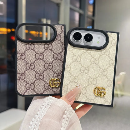 Luxury GG Supreme Monogram Canvas Case for iPhone Duo