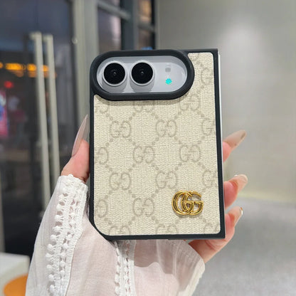 Luxury GG Supreme Monogram Canvas Case for iPhone Duo