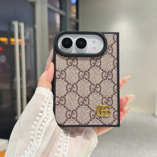 Luxury GG Supreme Monogram Canvas Case for iPhone Duo