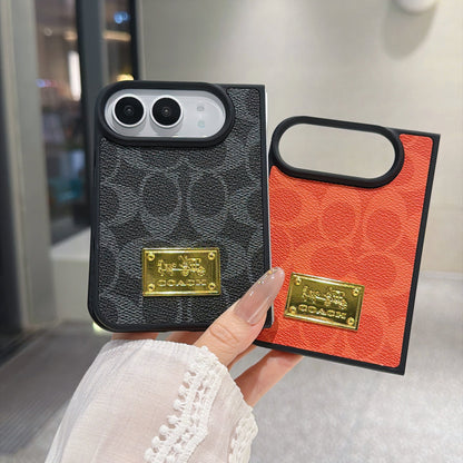 Luxury Premium CH Monogram Canvas Case for iPhone Duo