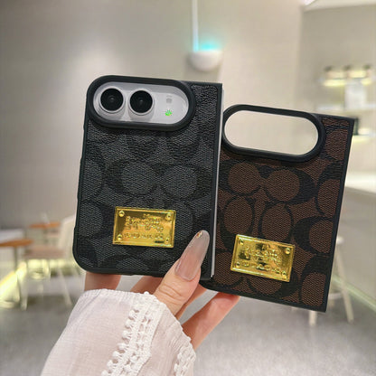 Luxury Premium CH Monogram Canvas Case for iPhone Duo