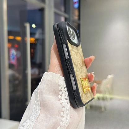 Luxury Premium CH Monogram Canvas Case for iPhone Duo