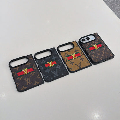 Classic Luxury LV Monogram Canvas Case for iPhone Duo