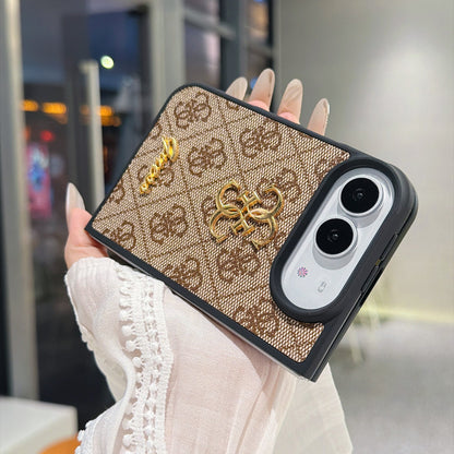 Luxury Guess Monogram Canvas Case for iPhone Duo