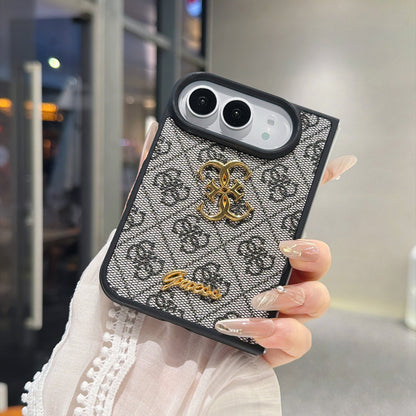 Luxury Guess Monogram Canvas Case for iPhone Duo