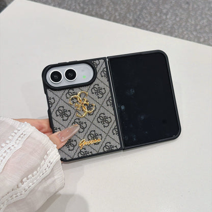 Luxury Guess Monogram Canvas Case for iPhone Duo